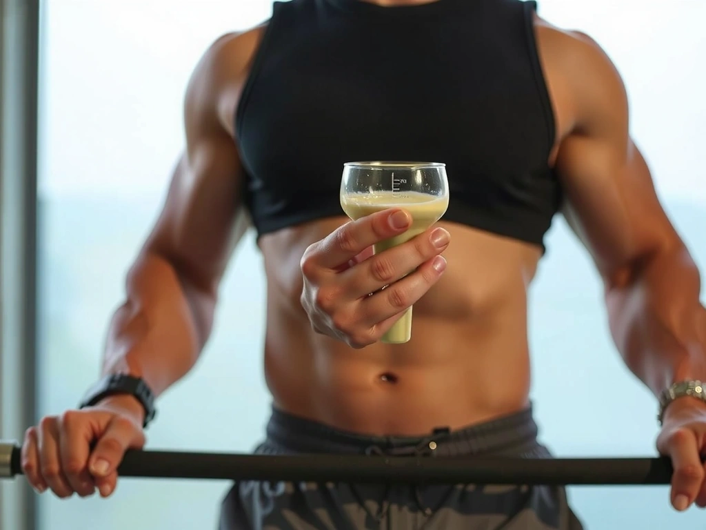 Un atlet român folosind suplimente în antrenament